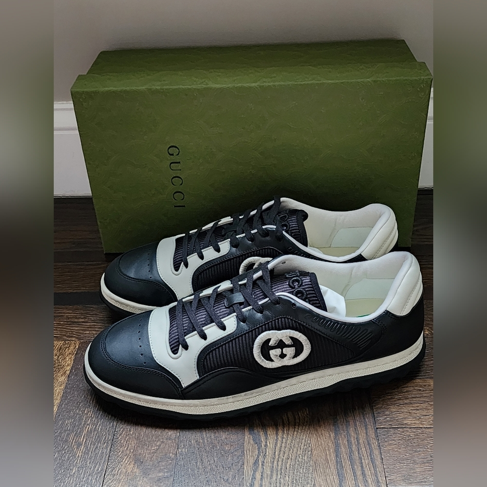 $980 Brand New Gucci MAC80 Men's Sneaker Black Sz G 12 US 13